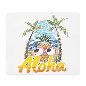 Aloha Pineapple And Pine Tree Design For The Beach - Mouse Pad (horizontal) - white - Front