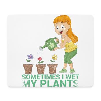 Manchmal Befeuchte Ich Mein Pflanzendesign Für - Mousepad (Querformat) - Weiß - Vorne