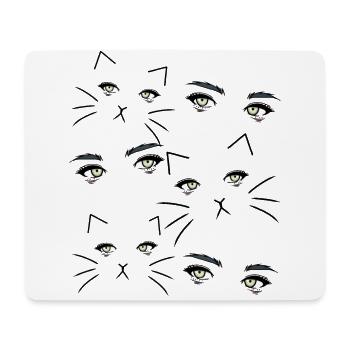Fantasy Cat Eye Cat Holder Cat Cats - Mouse Pad (horizontal) - white - Front