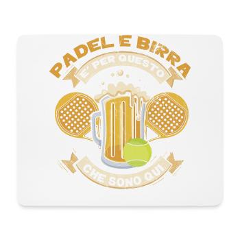 Padel and beer, paddle - Mouse Pad (horizontal) - white - Front