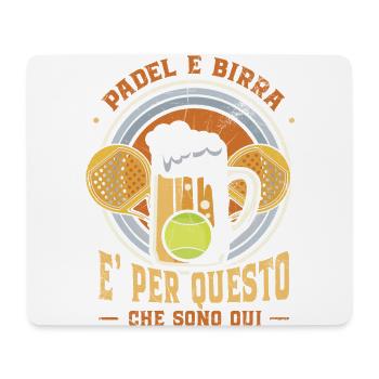 Padel and beer, paddle - Mouse Pad (horizontal) - white - Front