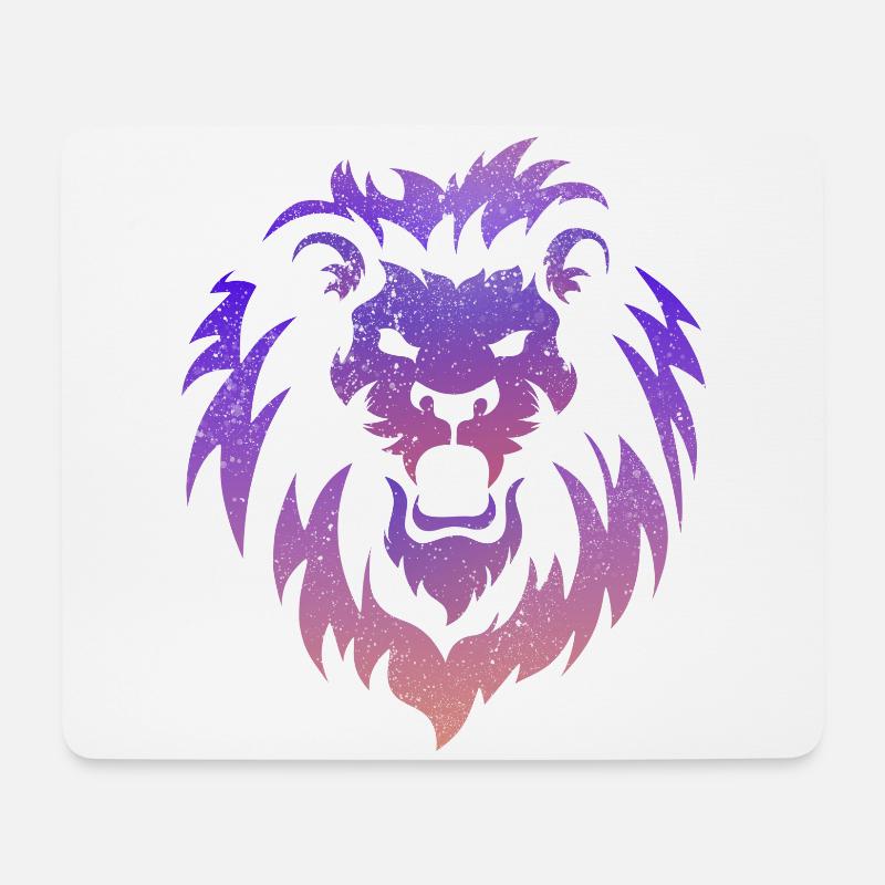 Löwen Kopf Tribal - Mousepad (Querformat) - Weiß