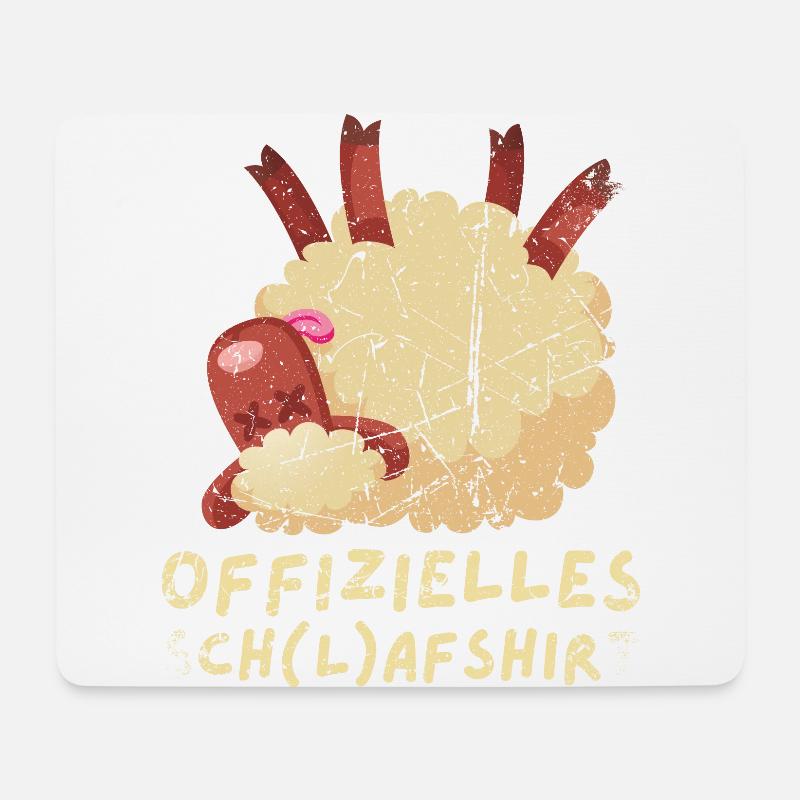 Offizielles Schlafshirt mit Schaf - Mousepad (Querformat) - Weiß