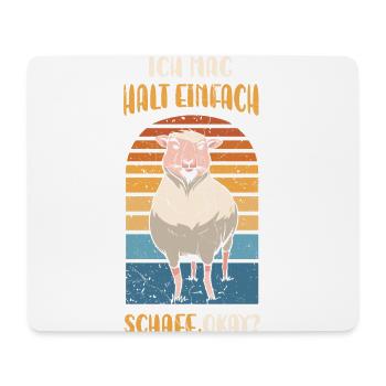 Ich mag einfach Schafe, Okay? Schaf - Mousepad (Querformat) - Weiß - Vorne