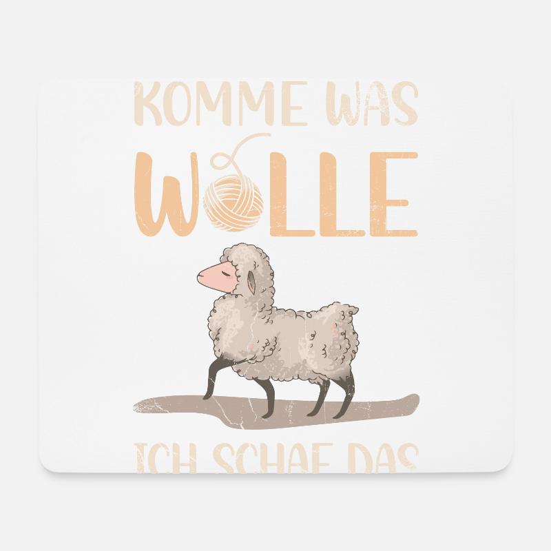 Schäffchen Wortspiel, Schafe - Mousepad (Querformat) - Weiß