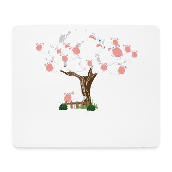 Baumwolle Wortspiel Schaf auf Baum, Schaf - Mousepad (Querformat) - Weiß - Vorne