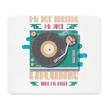 Schallplattenspieler Sammeln, Schallplatte - Mousepad (Querformat) - Weiß - Vorne