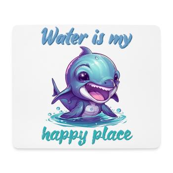 Water is my happy place - Mousepad (Querformat) - Weiß - Vorne