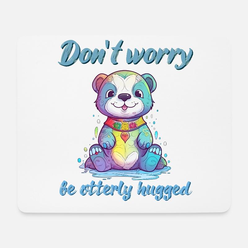 Otterly hugged - Mousepad (Querformat) - Weiß