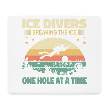 loons breaking the ice hole by hole, - Mouse Pad (horizontal) - white - Front