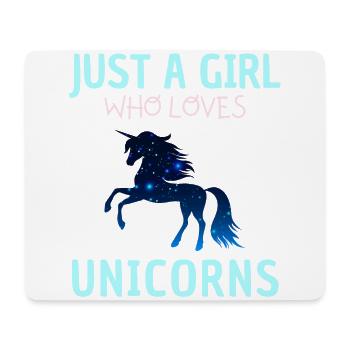 Nur Ein Mädchen, Das Einhörner Liebt. - Mousepad (Querformat) - Weiß - Vorne