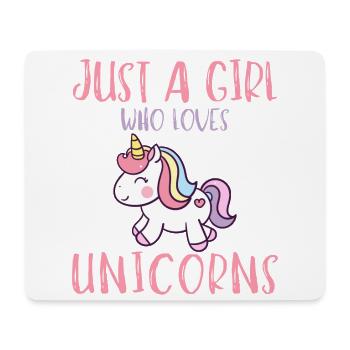 Just A Girl Who Loves Unicorns - Mouse Pad (horizontal) - white - Front
