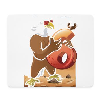 Bald eagle design for sixth birthday - Mouse Pad (horizontal) - white - Front