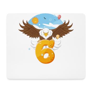 Bald eagle design for sixth birthday - Mouse Pad (horizontal) - white - Front