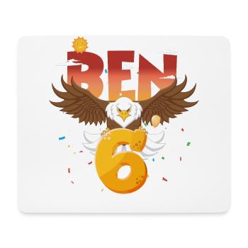 Bald eagle design for sixth birthday - Mouse Pad (horizontal) - white - Front