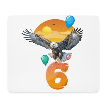 Bald eagle design for sixth birthday - Mouse Pad (horizontal) - white - Front