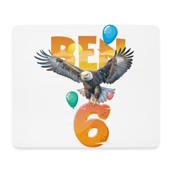 Bald eagle design for sixth birthday - Mouse Pad (horizontal) - white - Front