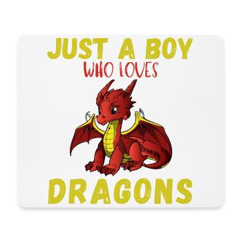 Just A Boy Who Loves Dragons - Mouse Pad (horizontal) - white - Front