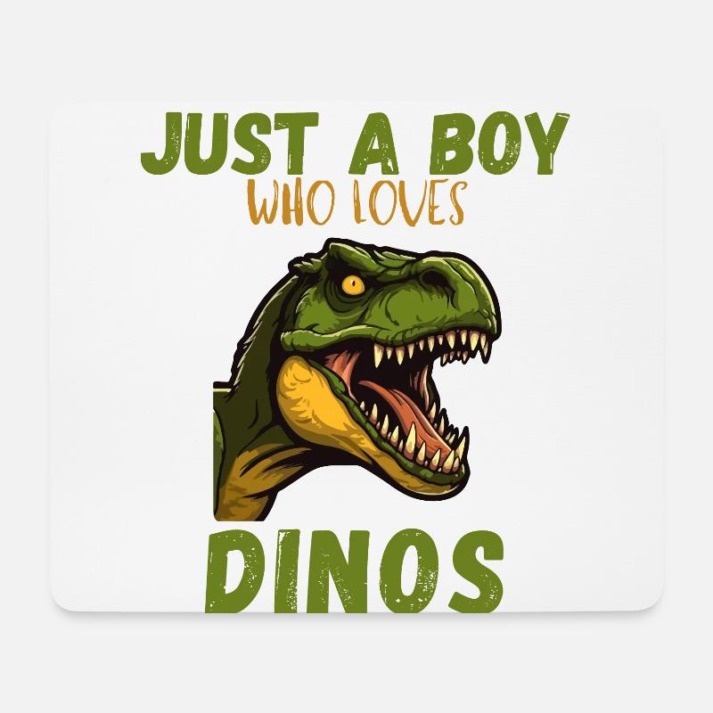 Just A Boy Who Loves Dinos - Mousepad (Querformat) - Weiß