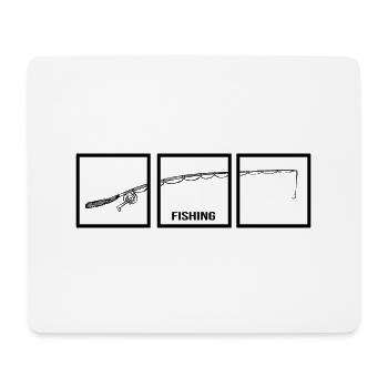 Angler angelt Angelschein "fishing"" Anglermeme - Mousepad (Querformat) - Weiß - Vorne