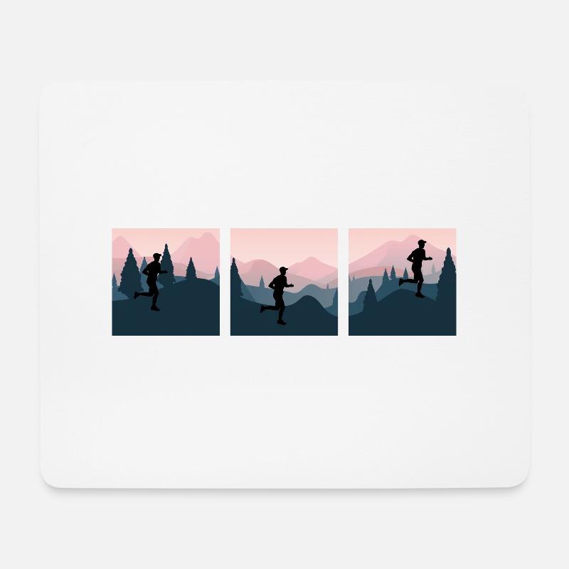 trailrunning "läuft in den bergen" alpincross - Mousepad (Querformat) - Weiß