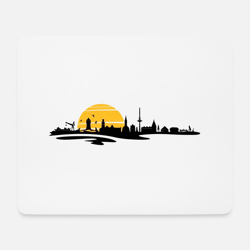 Skyline - Küste Cuxhaven - Mousepad (Querformat) - Weiß