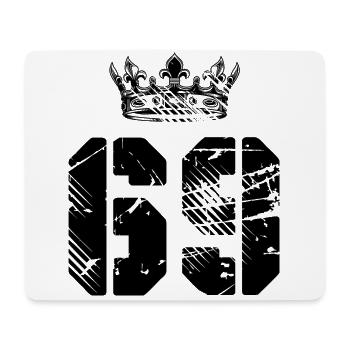 69 Zahl Krone - Mousepad (Querformat) - Weiß - Vorne