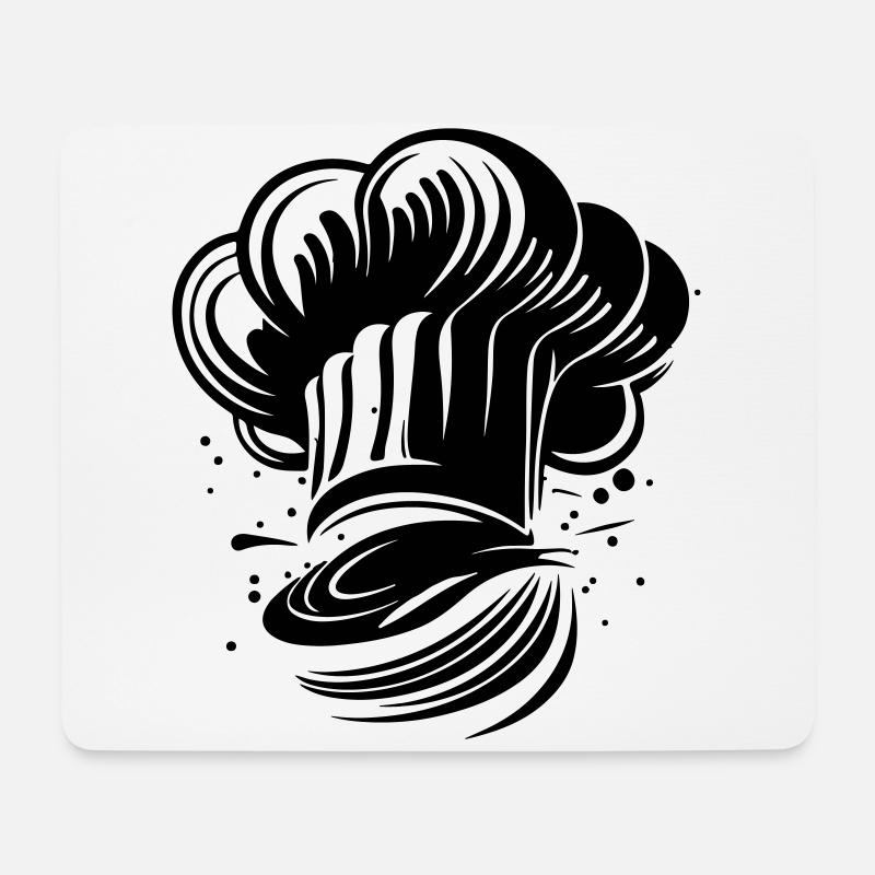 Kochmütze Koch Symbol - Mousepad (Querformat) - Weiß