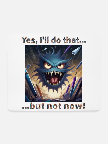 Gestresst? Dann mach dir Luft mit diesem Monster! - Mousepad (Querformat) - Weiß