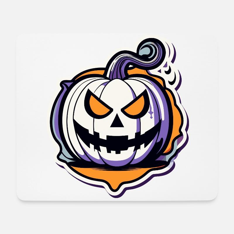 Kürbis Halloween Zeichnung - Mousepad (Querformat) - Weiß