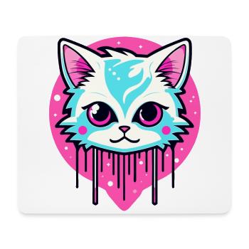 Illustration de chat mignon - Tapis de souris (format paysage) - blanc - Devant