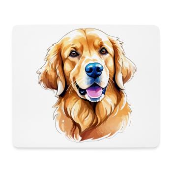 Aquarelles Golden Retriever - Tapis de souris (format paysage) - blanc - Devant