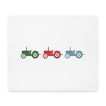 Tractor "retro tractor" Agricultural tractor Bulldog - Mouse Pad (horizontal) - white - Front