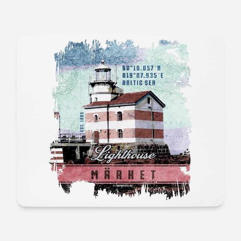 Märke leuchtturm produkte, Finnland Leuchtturm, Farbe - Mousepad (Querformat) - Weiß