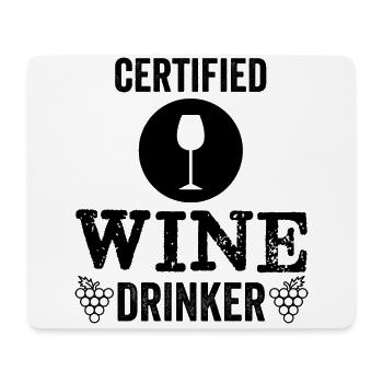 Certified wine lover wine drinker - Mouse Pad (horizontal) - white - Front