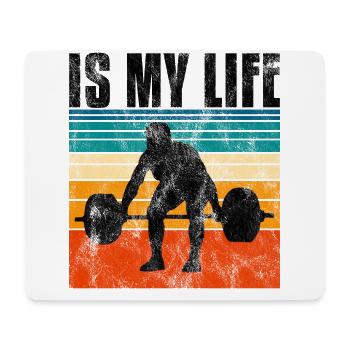 La musculation est ma vie Bodybuilder GYM musculation - Tapis de souris (format paysage) - blanc - Devant