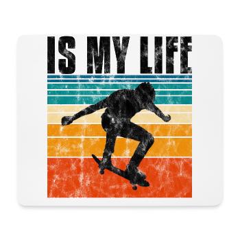 Le skate est ma vie Skateboard Skateboard Cadeau de skateboard - Tapis de souris (format paysage) - blanc - Devant