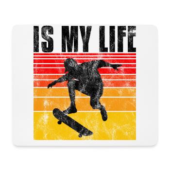 Le skate est ma vie Skateboard Skateboard Cadeau de skateboard - Tapis de souris (format paysage) - blanc - Devant