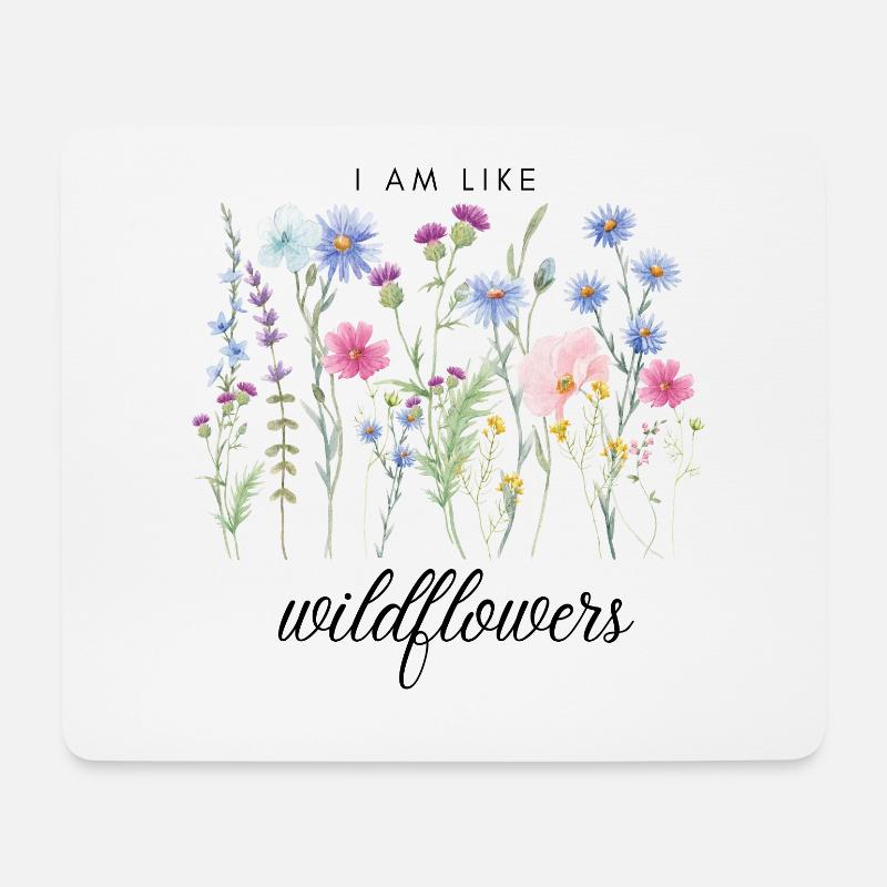 I AM LIKE wildflowers - Mousepad (Querformat) - Weiß