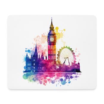 London England Stadt Skyline Big Ben Bunt Splash - Mousepad (Querformat) - Weiß - Vorne