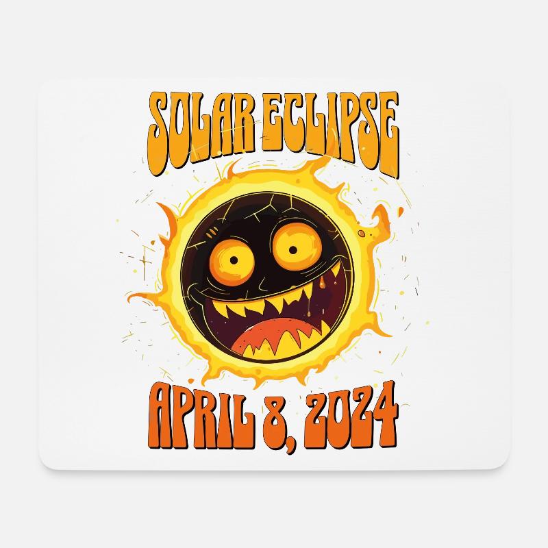 Solar Eclipse April 8 2024 Totale Sonnenfinsternis - Mousepad (Querformat) - Weiß