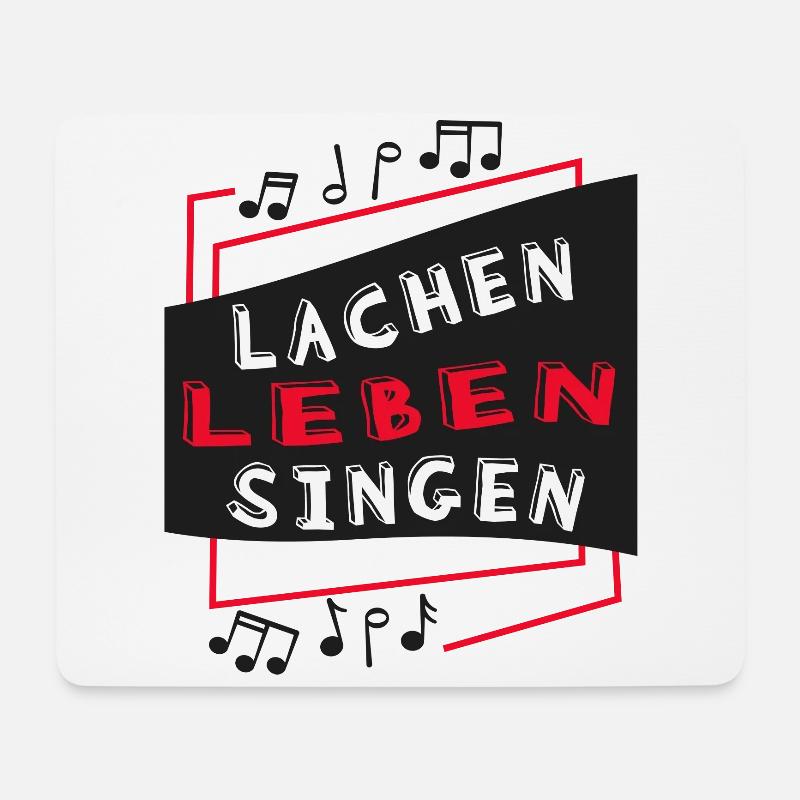 "Lachen Leben Singen" Musik Sänger Gesang Musiker - Mousepad (Querformat) - Weiß