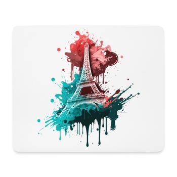Paris Eiffelturm Skyline Frankreich Splash Bunt - Mousepad (Querformat) - Weiß - Vorne