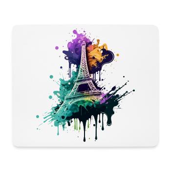 Paris Eiffelturm Skyline Frankreich Splash Bunt - Mousepad (Querformat) - Weiß - Vorne