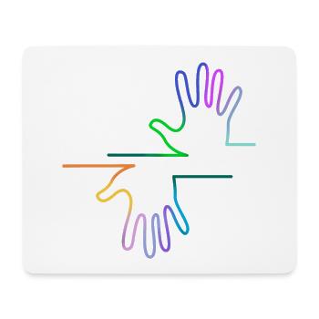 bunte Hände - Mousepad (Querformat) - Weiß - Vorne