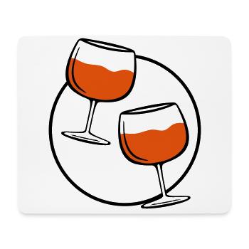 red wine glass circle - Mouse Pad (horizontal) - white - Front