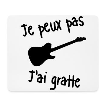 Tee-shirt je peux pas j'ai guitare - Tapis de souris (format paysage) - blanc - Devant