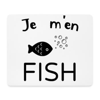 Je m' en fish humour jeu de mots cadeau drôle - Tapis de souris (format paysage) - blanc - Devant