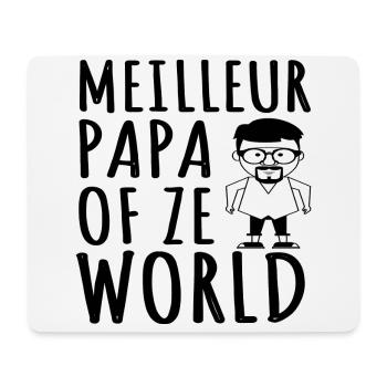 meilleur papa of ze world humour papa cadeau père - Tapis de souris (format paysage) - blanc - Devant