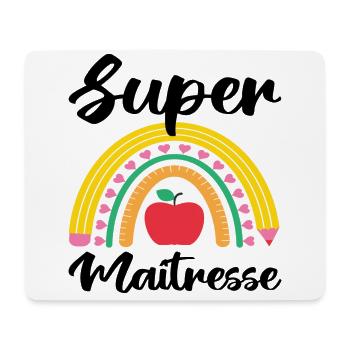 Super maitresse cadeau maîtresse d' école. - Tapis de souris (format paysage) - blanc - Devant